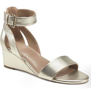 Aerosoles Willowbrook Gold Metallic 049 Wedge, Size 8.5 BRAND NEW